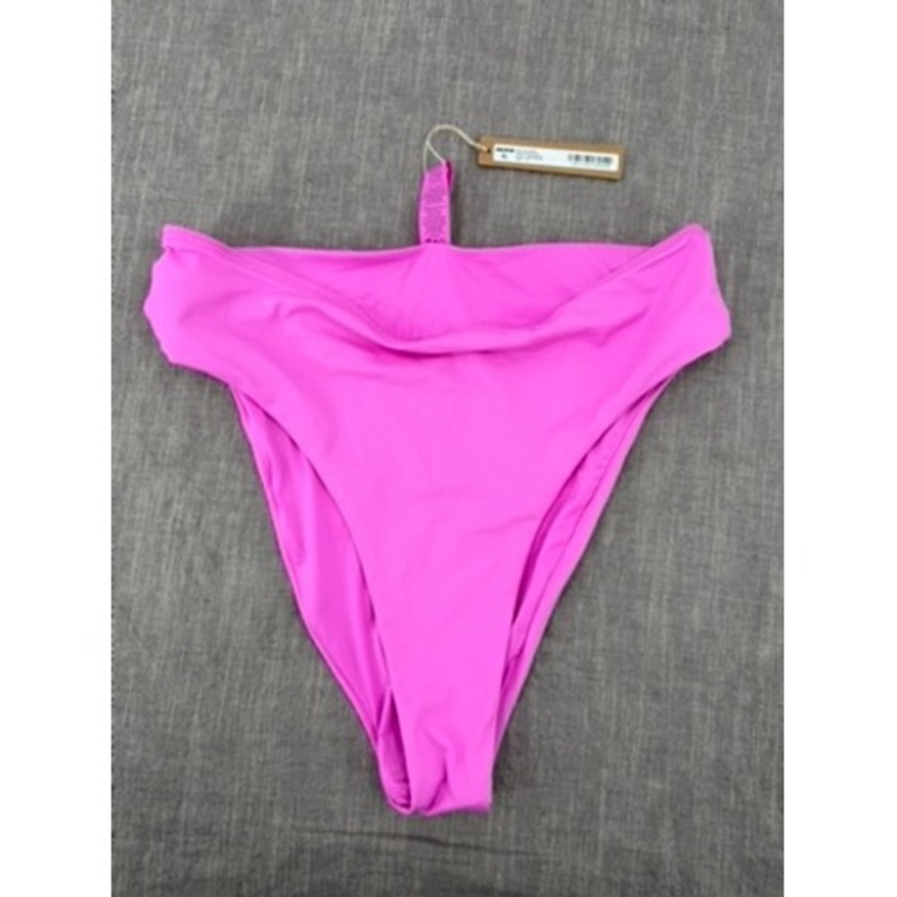 SKIMS Recycled Swim Mid Waist Bikini Bottom Neon Orchid Pink Size M Medium NWT